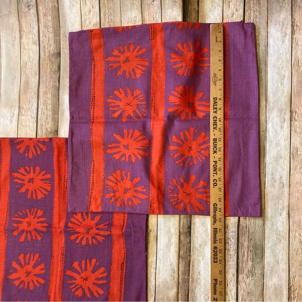 IKEA Lappljung Red and Purple Floral Pattern 20”X20” zippered pillow cases